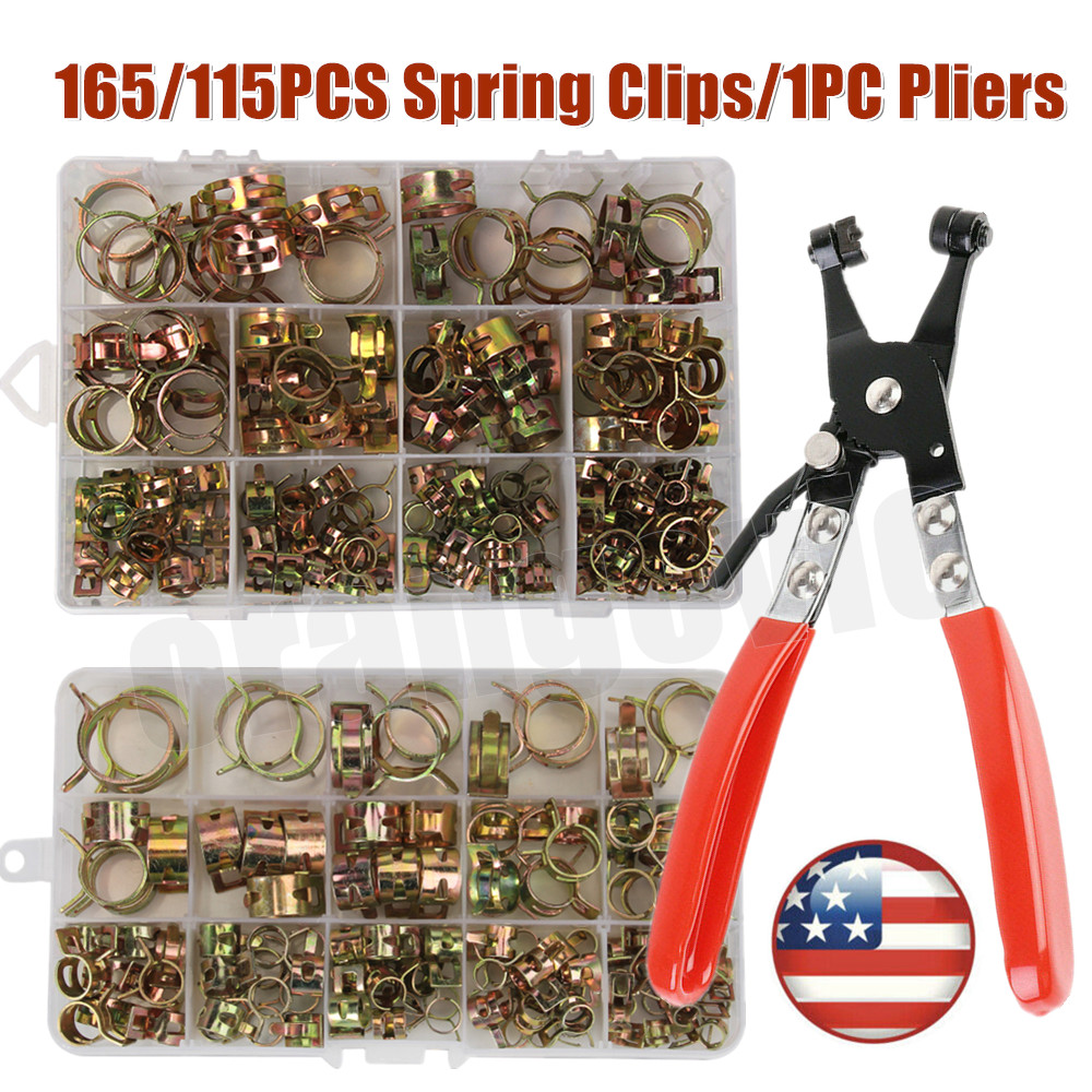 165/115pcs 6-22mm Spring Clips Fuel Hose Line Water Pipe Air Tube Clamps Pliers