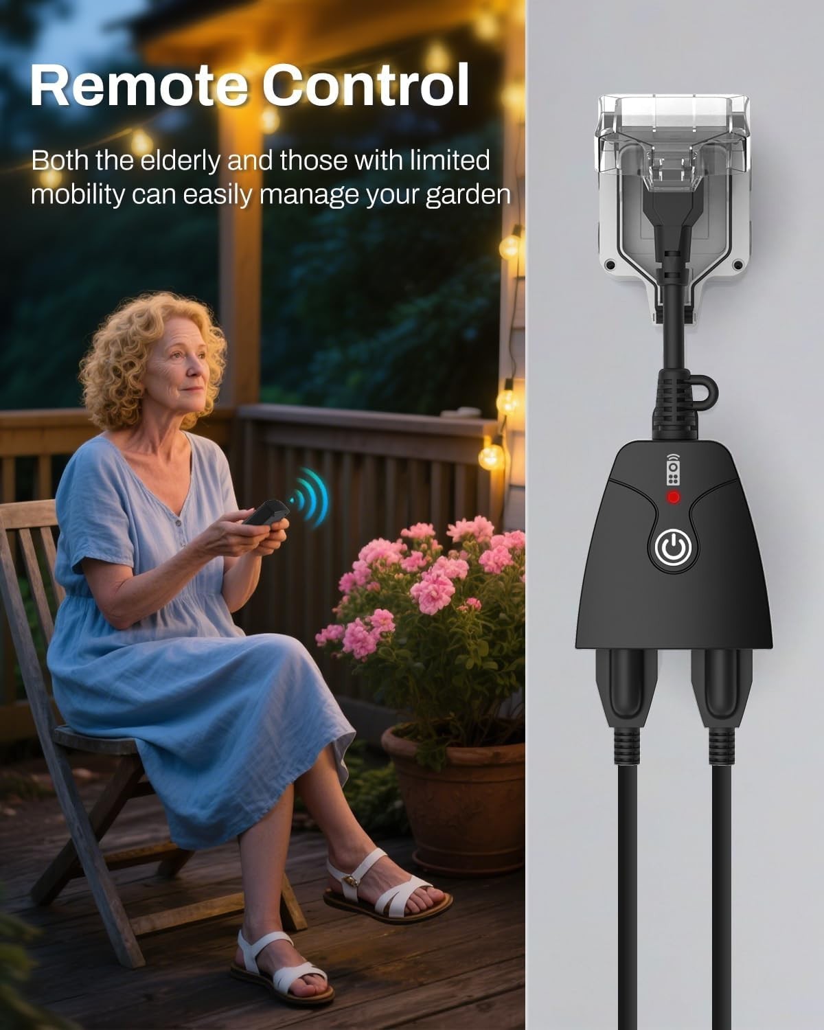 Reliable Weatherproof Wireless Remote Control Outlet - 2 Dual Outlets Included