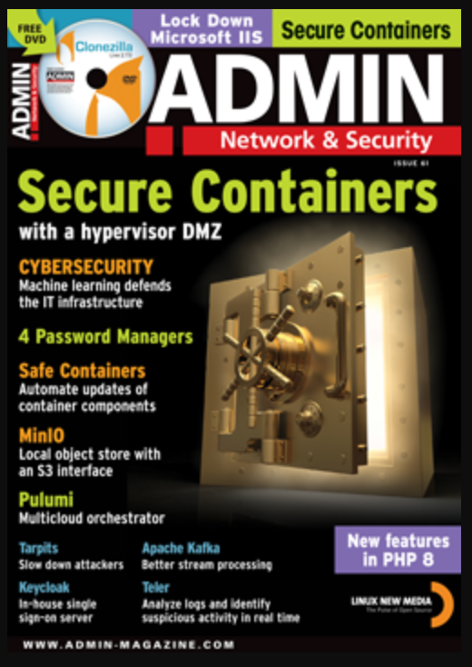 ADMIN MAGAZINE ISS.61 | SECURE CONTAINERS - CLONEZILLA DVD INCLUDED!!!
