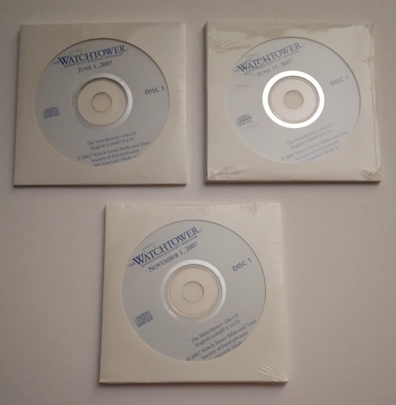 The Watchtower On CD 3 2 CD Set Lot Announcing Jehovah's Kingdom
