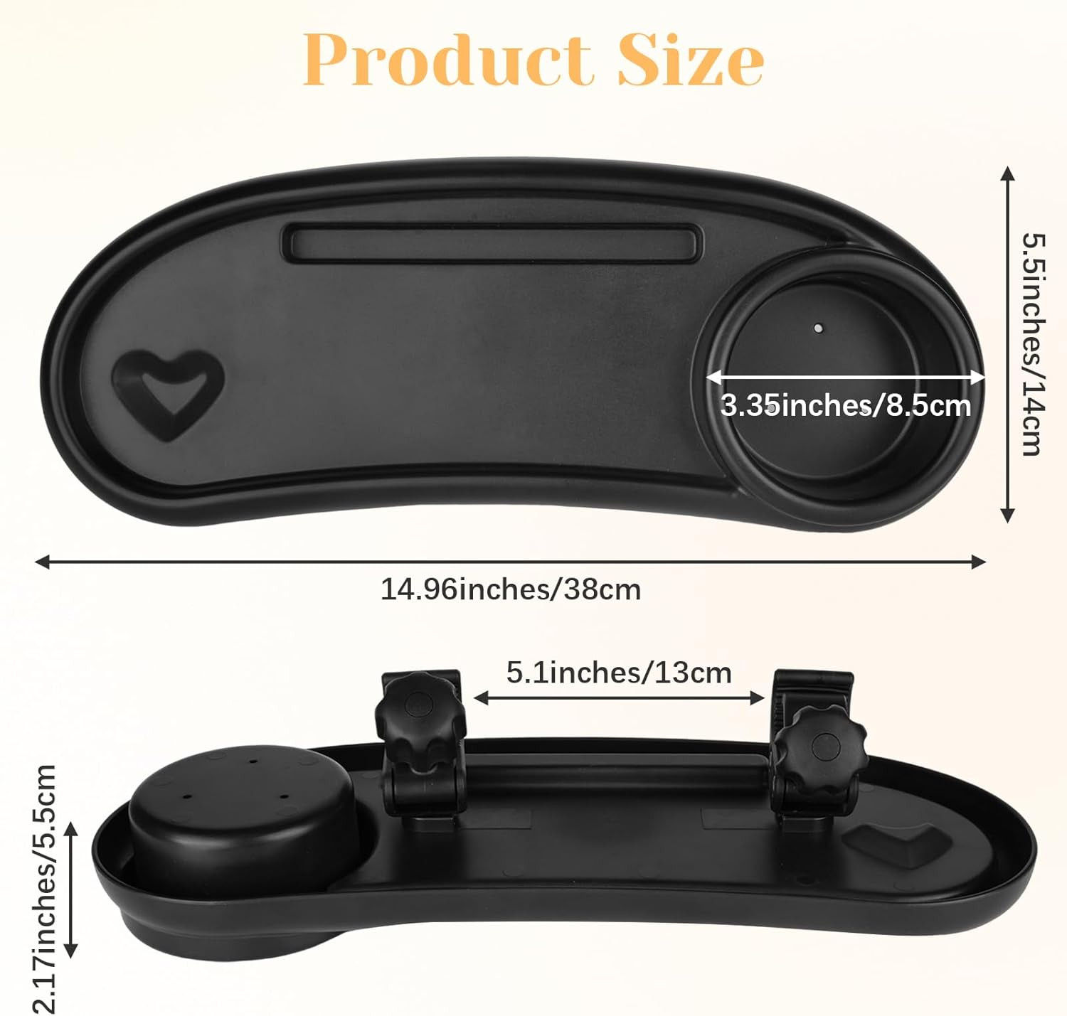 Stroller Snack Tray Adjustable Cup Holder Phone Enlarged Thickened Accessories