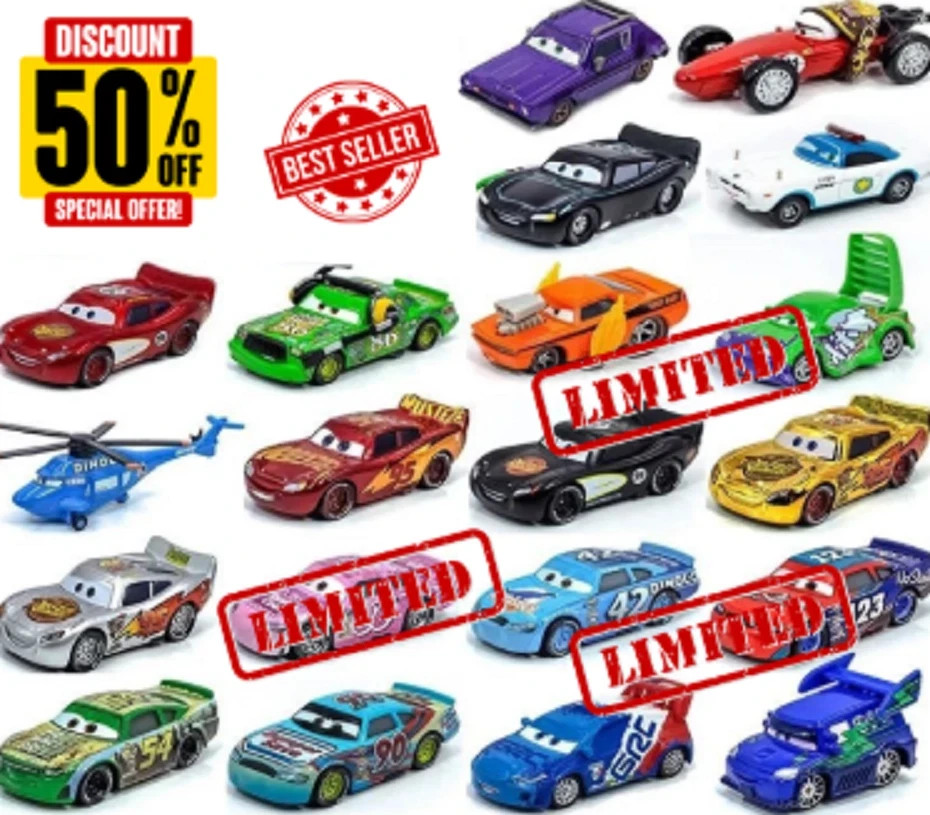 Disney Pixar Cars Lot Lightning McQueen 1:55 Diecast Model Car Toys Gift Kids Pr