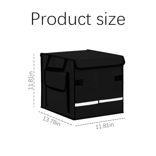 Car Trunk Organizer, Multi-Compartment Collapsible Vehicle Cargo Storage Black