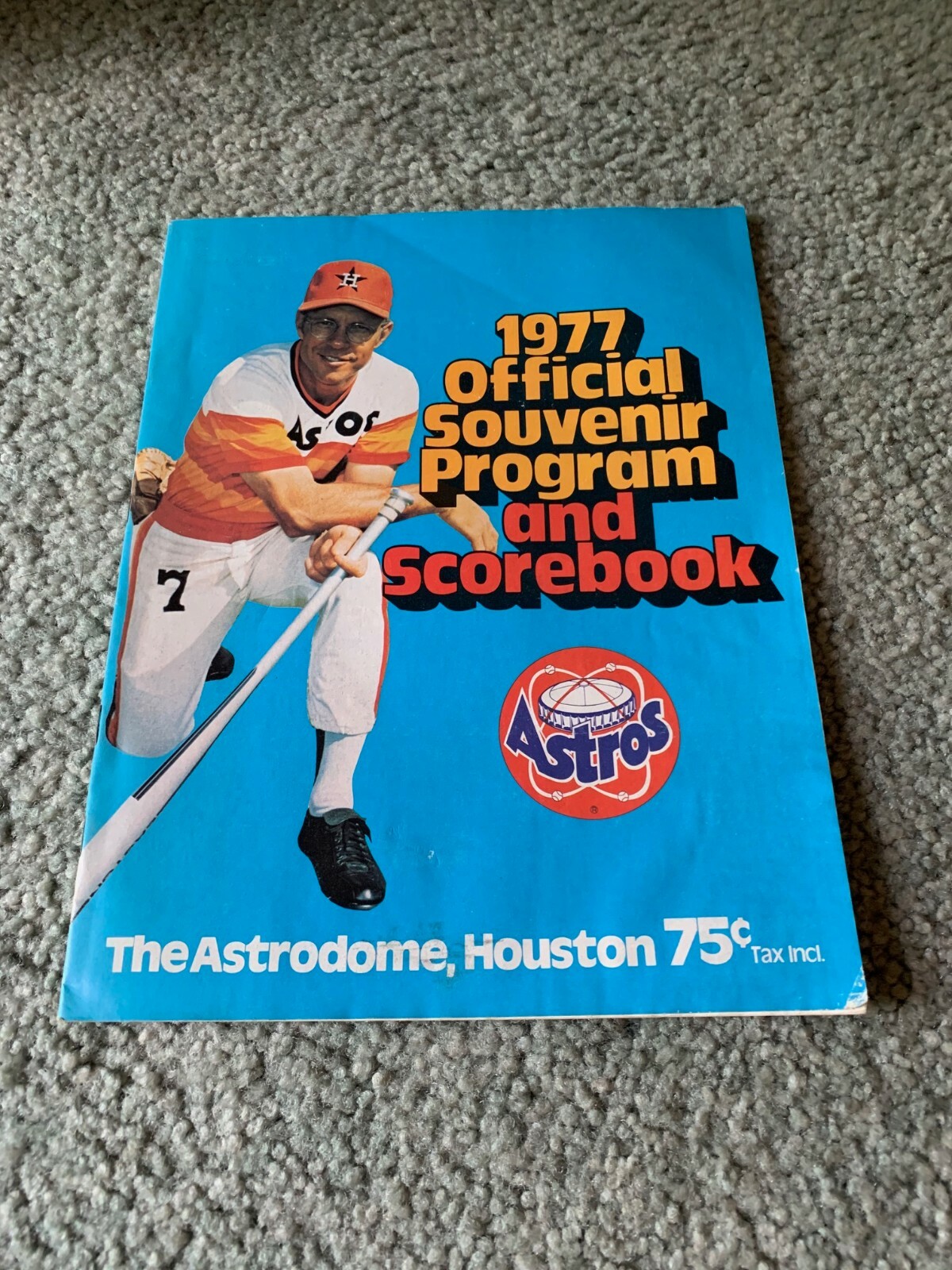 1977 Houston Astros v Cincinnati Reds Baseball Program Bill Virdon Cover