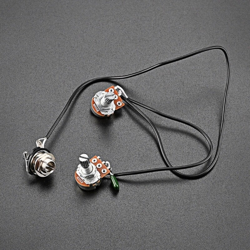1V1T Single Coil Pickup Guitar Wiring Harness Set 3/4 String Box