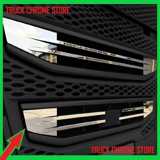FH5    MIDDLE OF GRILL CHROME        Stainless Steel      1 SET.    Fits   Volvo