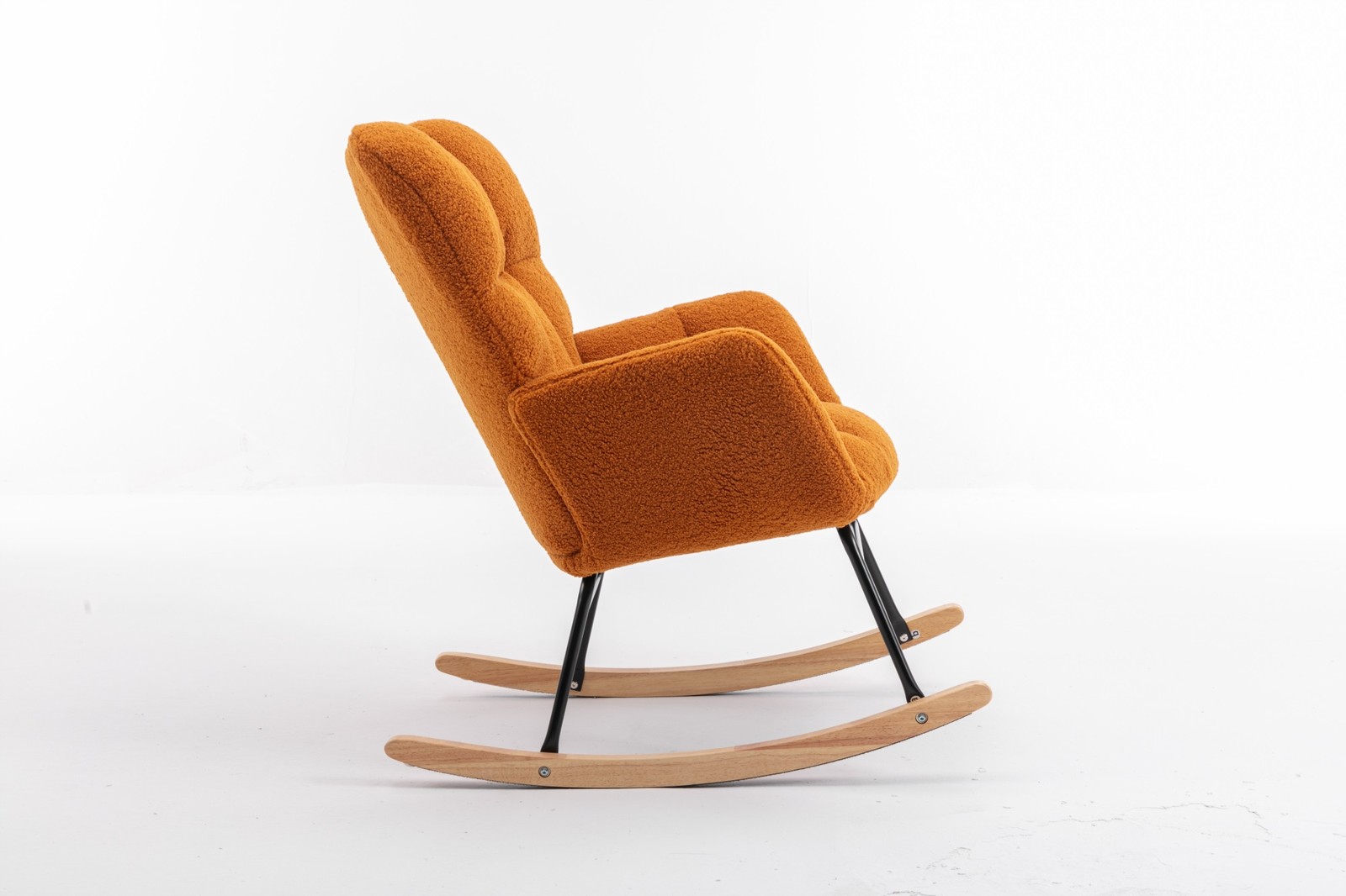 Teddy Fabric Rocking Glider Nursery Chair,Upholstered Glider Living Room Chair