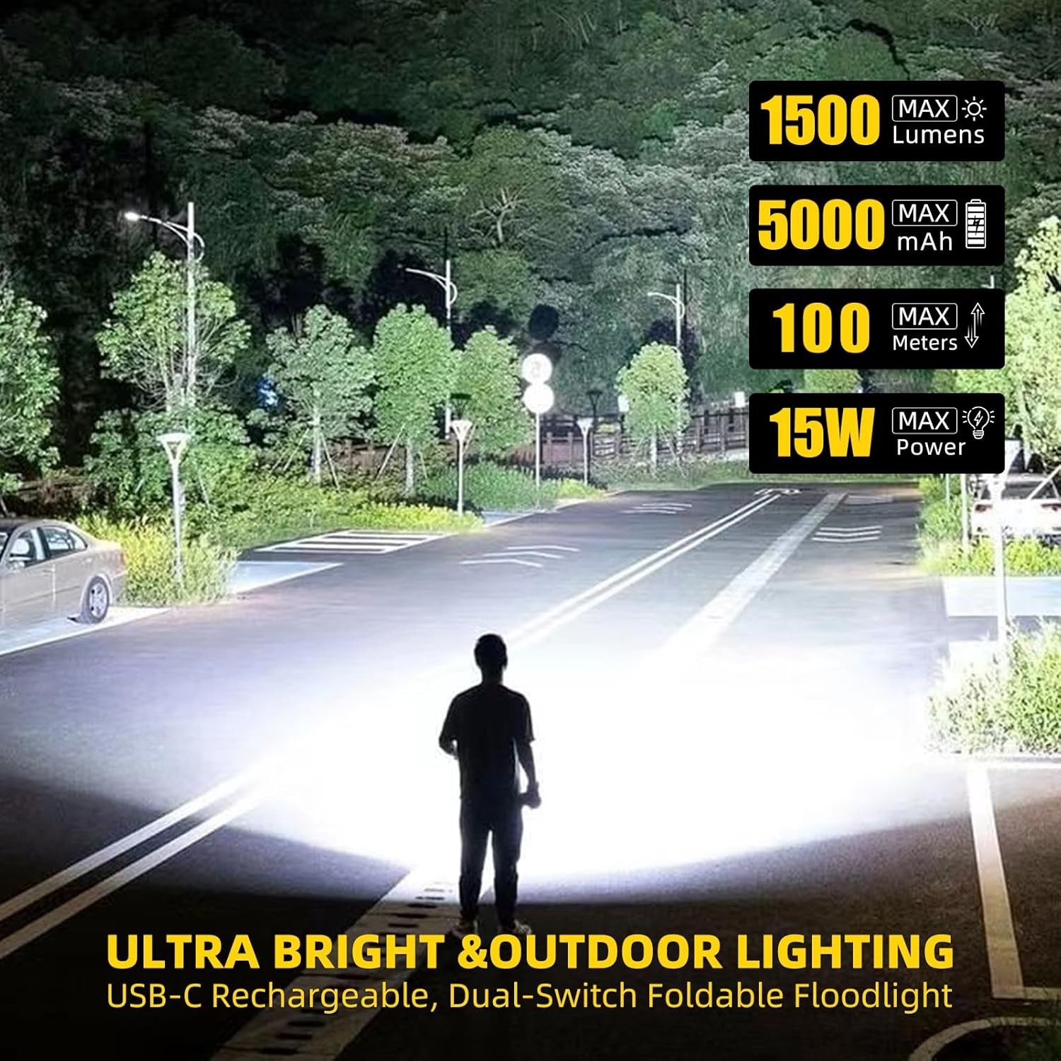 Camping Lantern Flashlight Solar USB Rechargeable LED Light Emergency Lamp