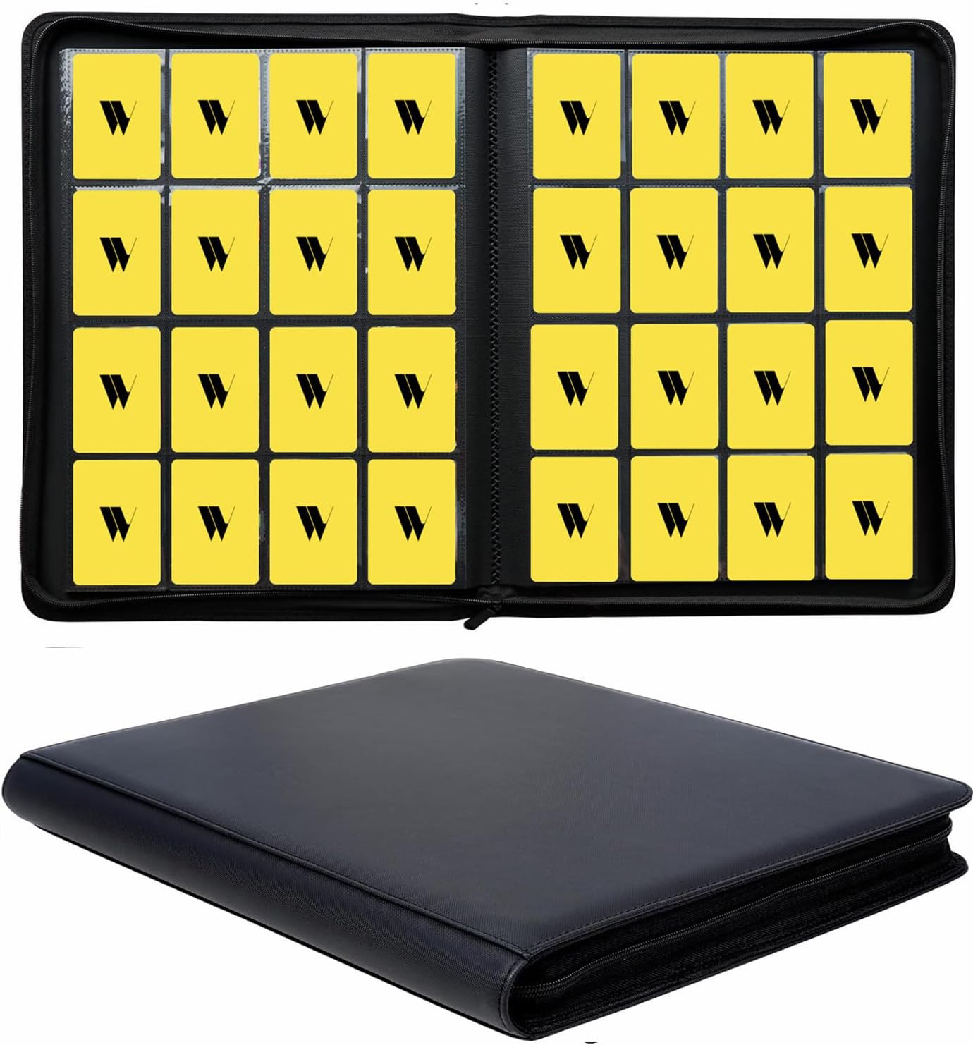 16 Pocket Card Binder, 1000+ Premium Zip Trading Card Binder, Double Sided Pocke