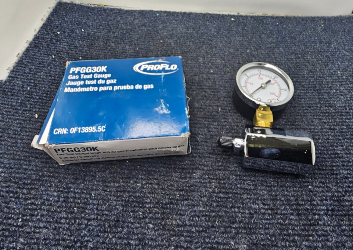 Proflo PFGG30K Gas Test Gauge Assembly 2" Dia 0-30 PSI 0-200 KPa