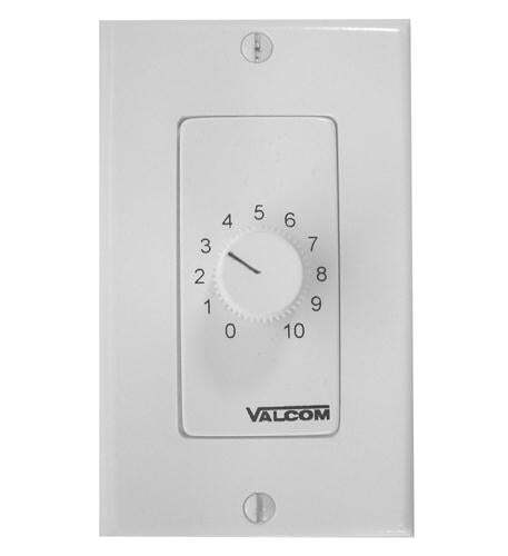 Valcom V-2992-W Wall Mount White Speaker Volume Control Stainless Steel Hardware