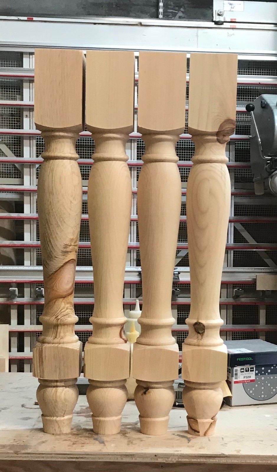 29" x 3.5" wood Pine Italian  Table Legs