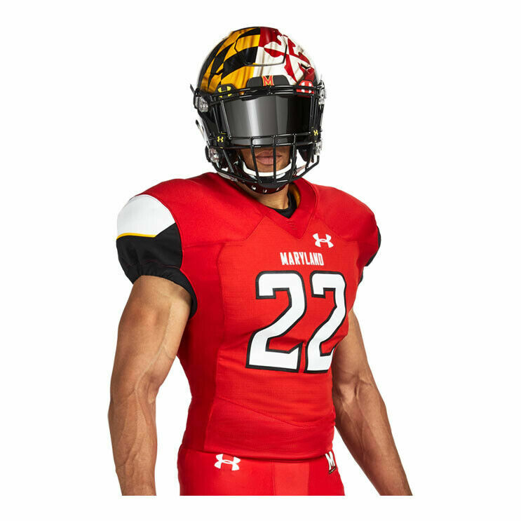 Under Armour Maryland Armourgrid Outlaw Jersey #22 Men's Large Red Black UF030JM