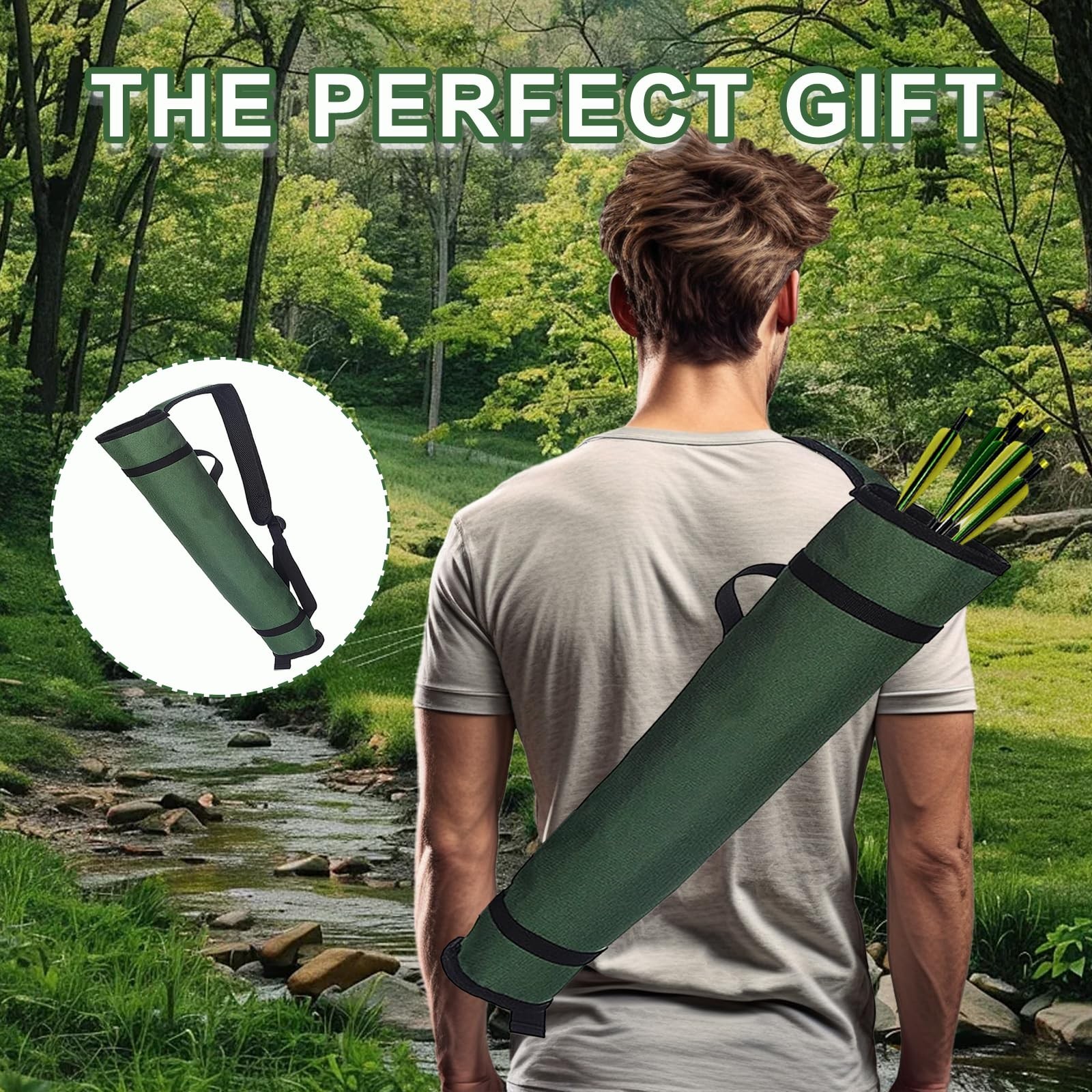 Archery Quiver Back and Hip Quivers Adjustable Arrow Backpack Bag Holder Side...