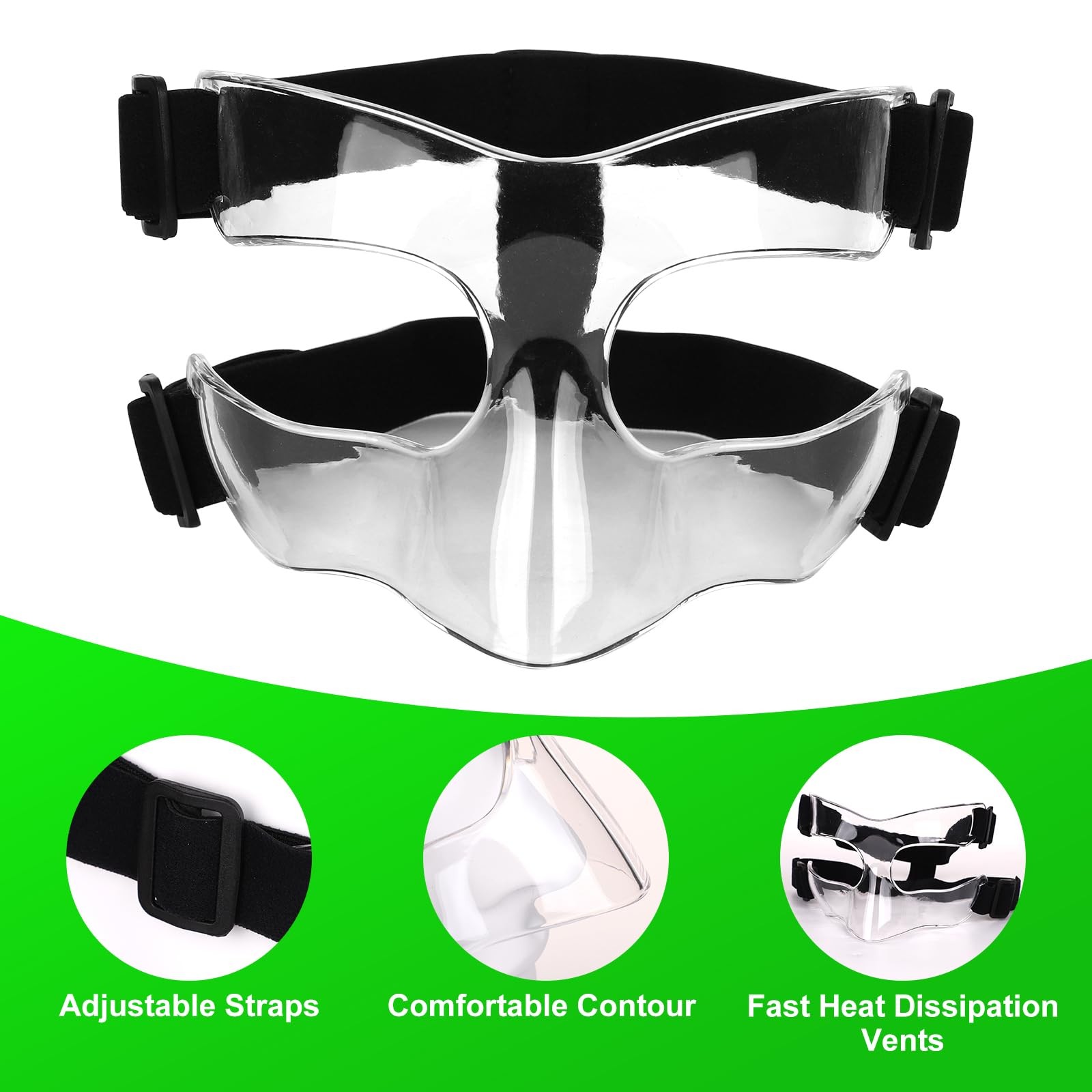 Nose Guard, Adjustable Face Shield Broken Nose Clear Face Cover Protective No...