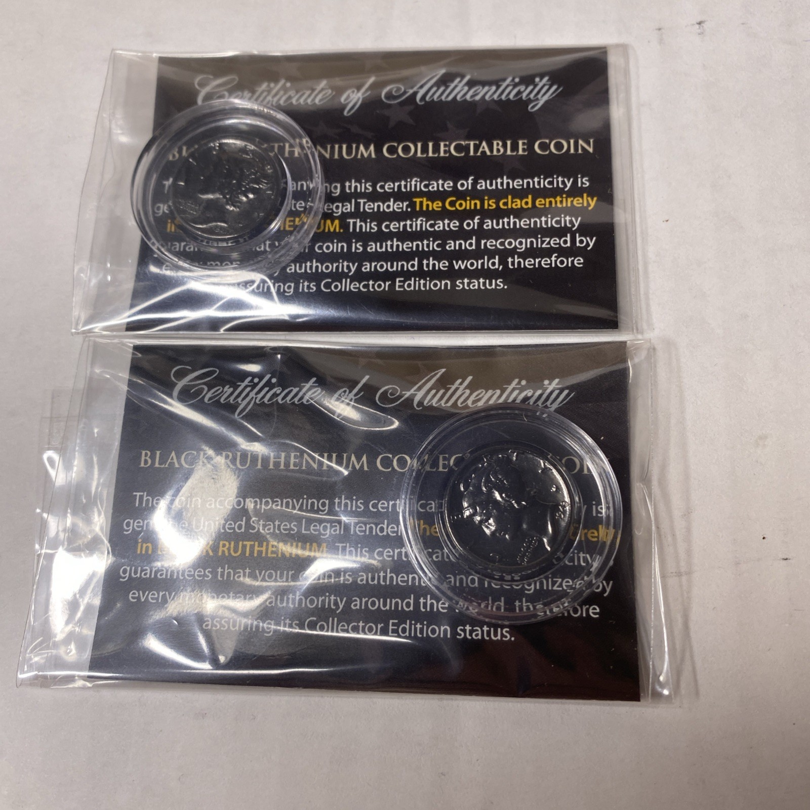 1943 X2 Packs Silver Mercury Dime Black Ruthenium- Brilliant Uncirculated