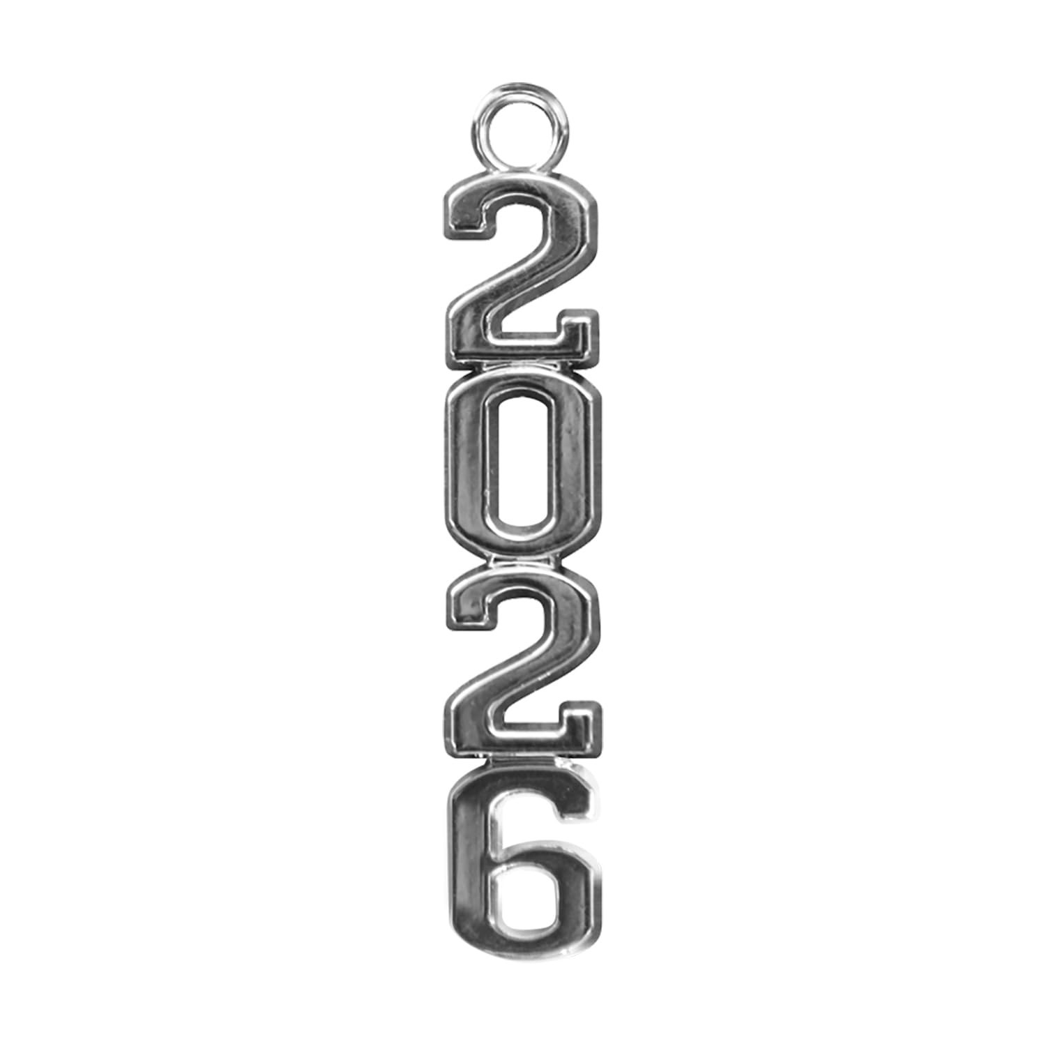 Endea Graduation Tassel Date Charm Silver Stacked Year 2026