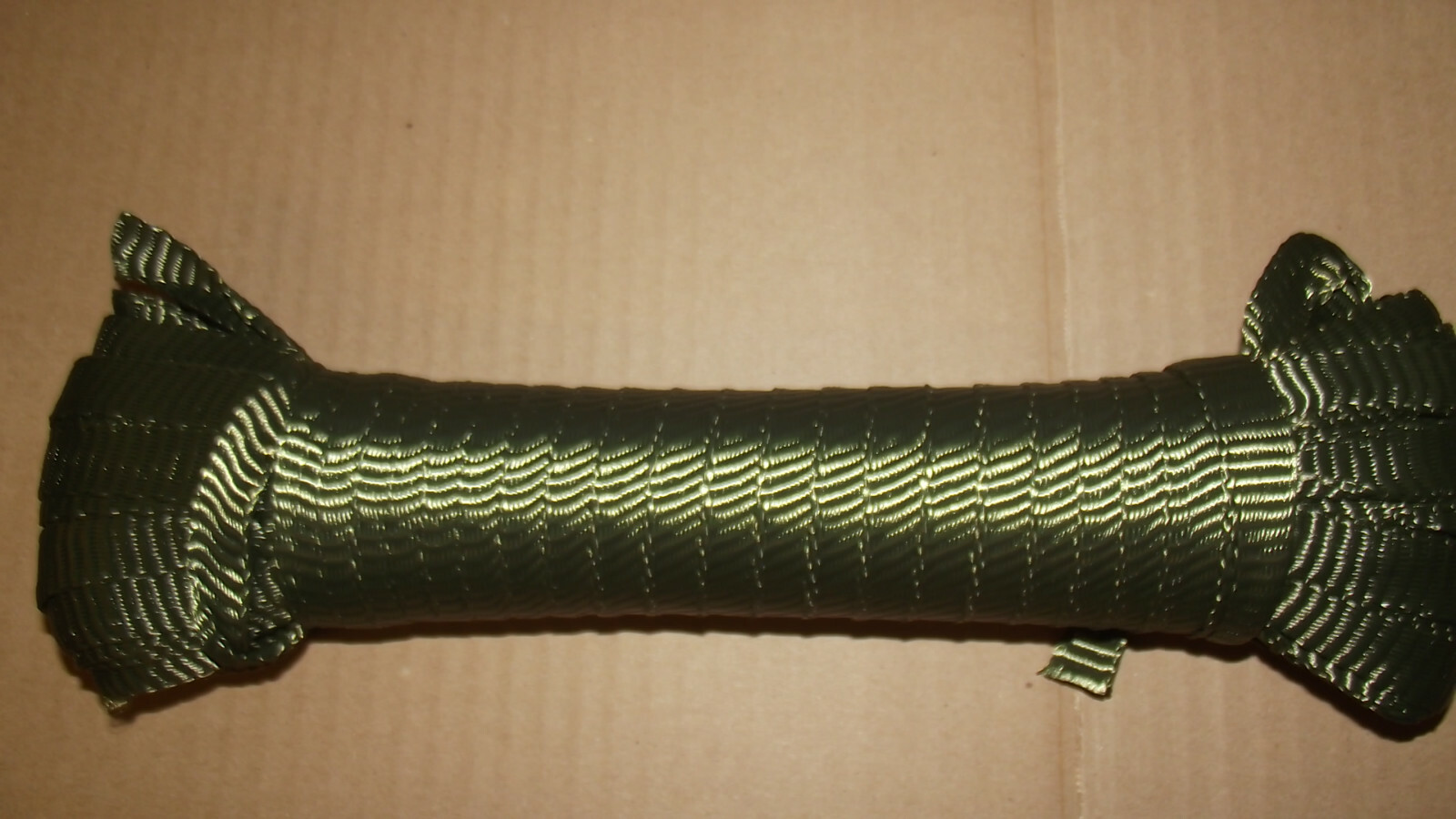 5/8" x 100'  1800# tensile polyester pull tape, mule tape, webbing, Green, USA