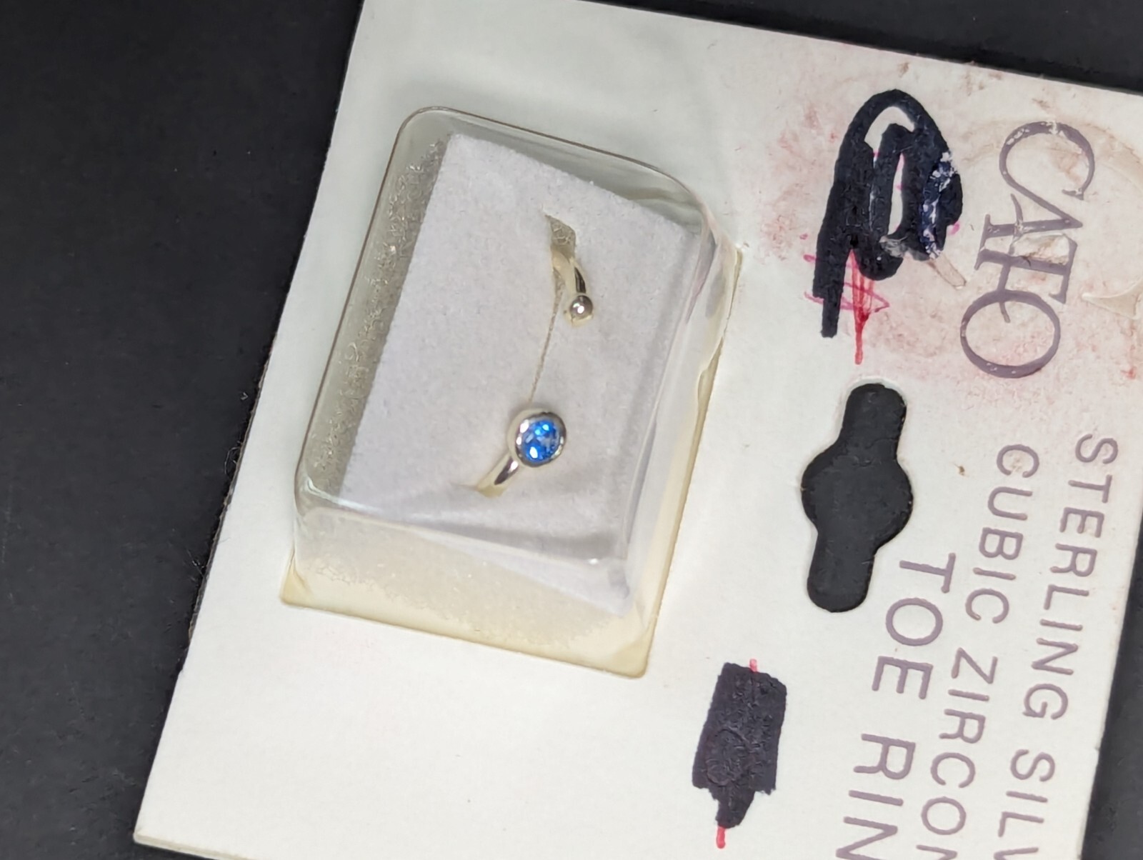Cato Sterling Silver Blue Cubic Zirconia Toe Ring