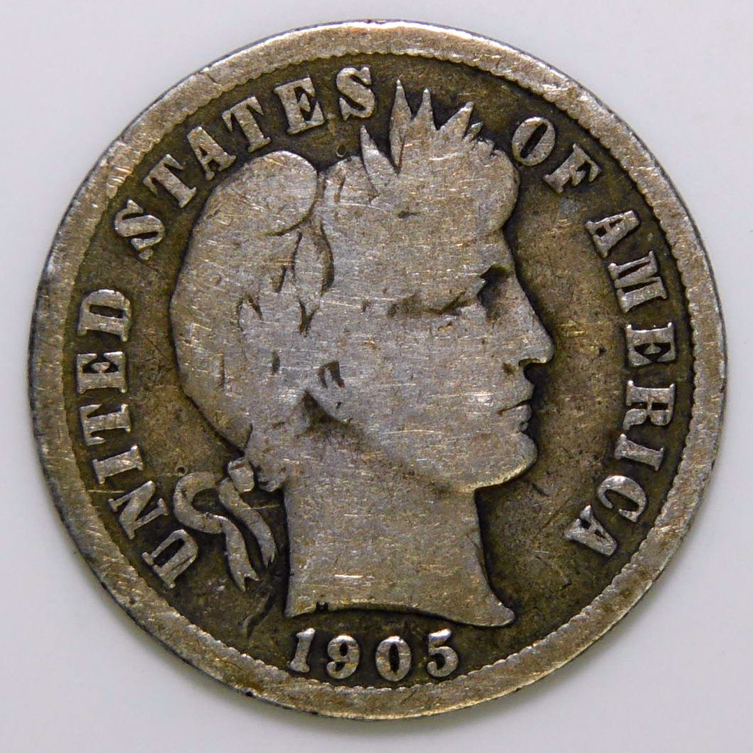 1905-D 10c Barber Dime G/VG k404