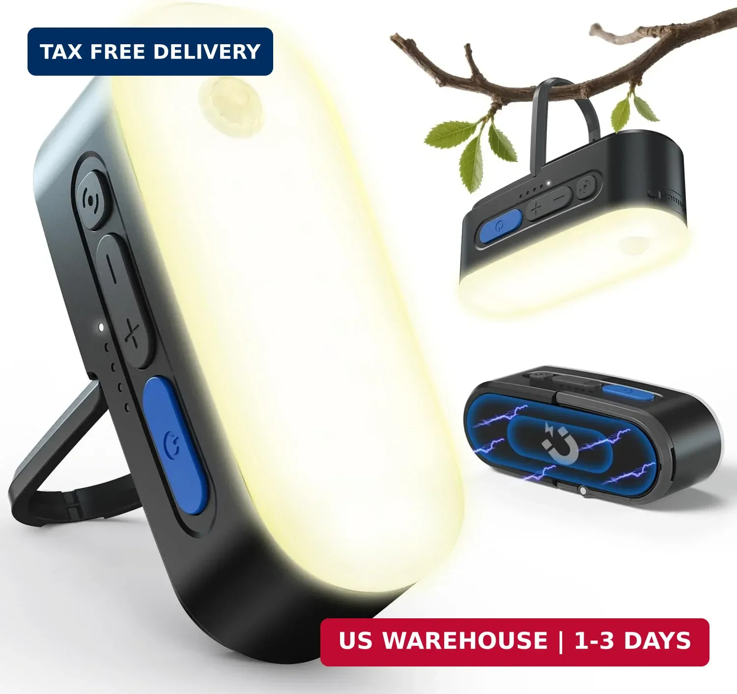 Clemas Portable LED Camping Lantern, Rechargeable Motion Sensor Lights, USB Ligh