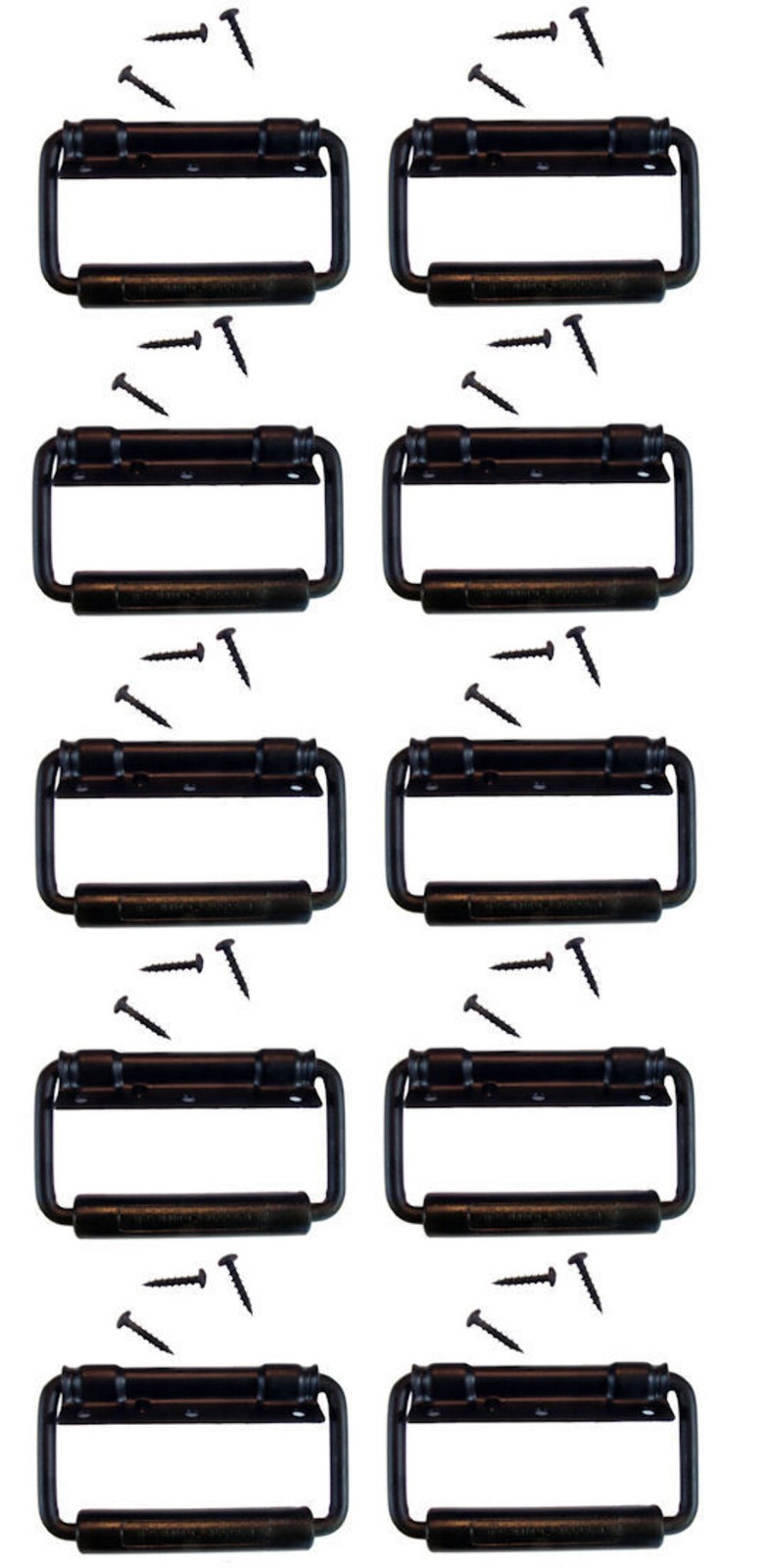 (10 PACK) PENN ELCOM 2356BK Surface Mount Spring Loaded Handle w/Screws - BLK