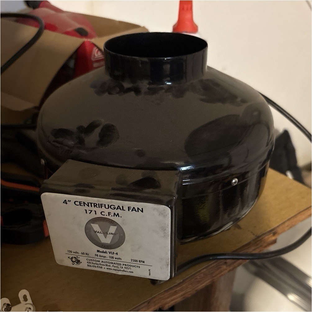 ValuLine VLF-4 4 in Centrifugal Fan Black Metal 171 CFM Extraction
