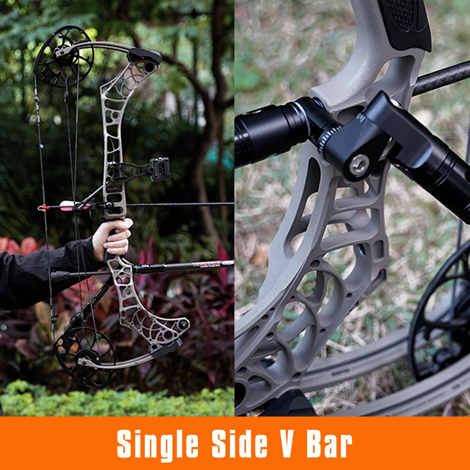 Single Side Adjustable V-Bar Mount Quick Disconnect Bow Rod Stabilizer, Arche...