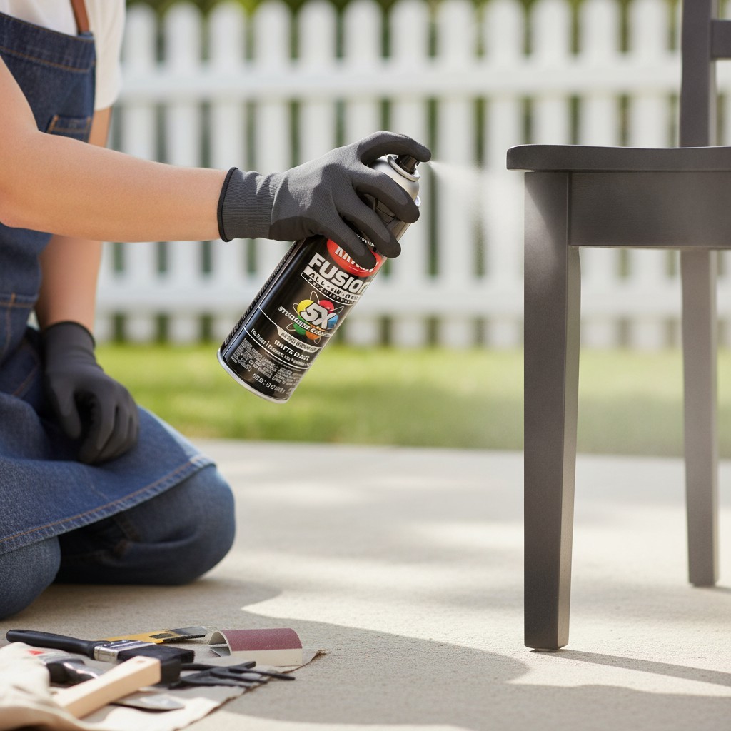 12 oz Fusion All-In-One Spray Paint - Matte Black, Safe for Indoor & Outdoor Use