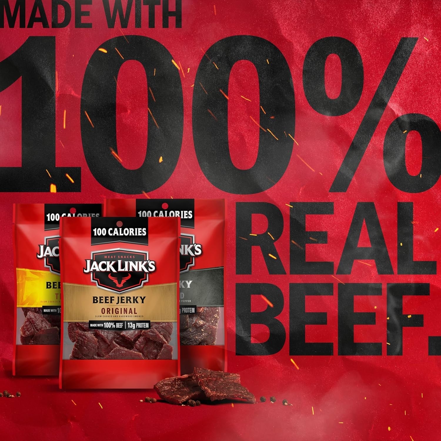 "Jack Link's Beef Jerky Variety Pack - Includes Original Teriyaki and Peppered..