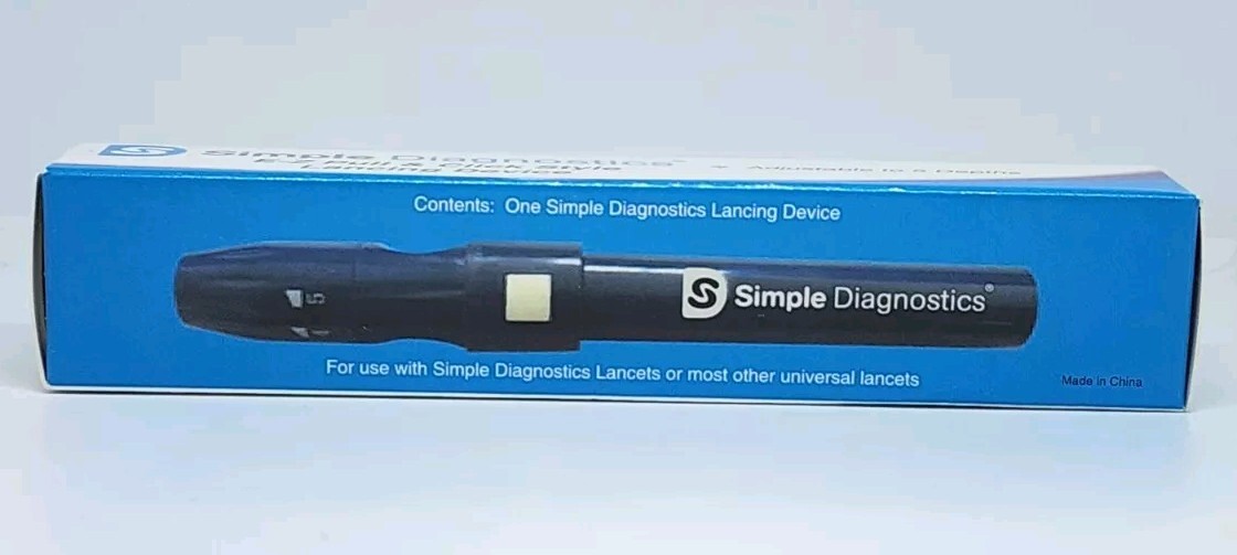 Simple Diagnostics E-Z Pull Click Lancing Device NDC# 98302-0001 Blue Up 5 Depth