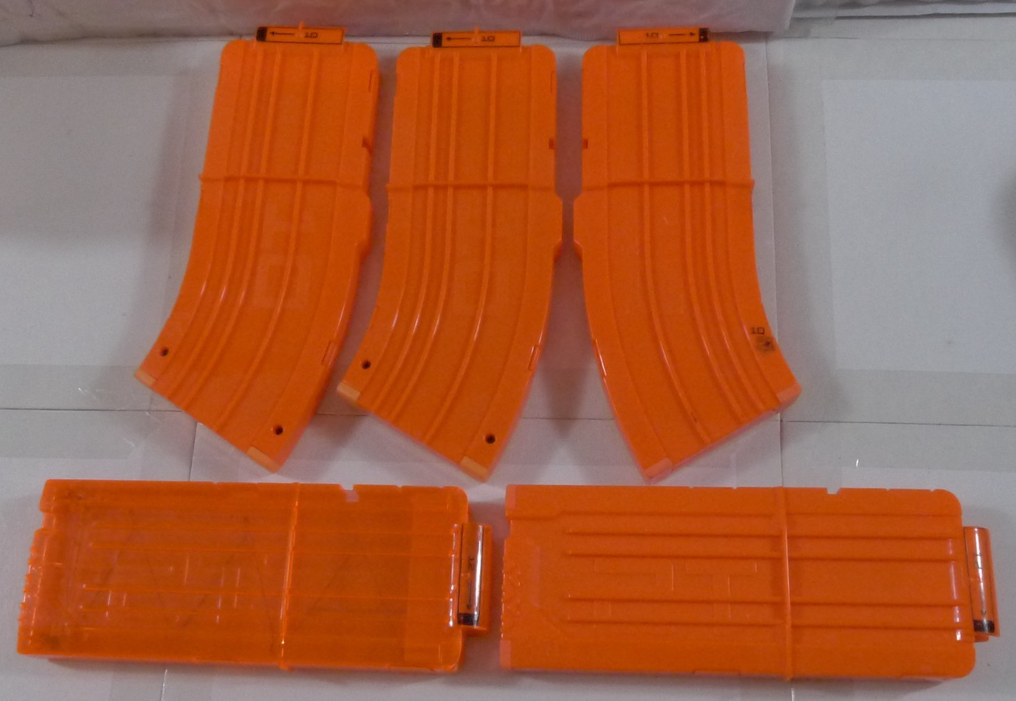 Nerf N-Strike Rapid Fire Dart 10 & 12 Round Magazine Clip - Lot of 5