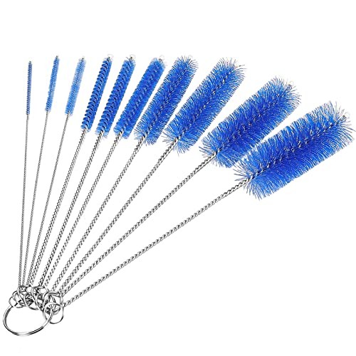 Bottle Cleaning Brushes, 8 Inch Nylon Tube Brush 8.0 Inch (10pcs) Navy Blue