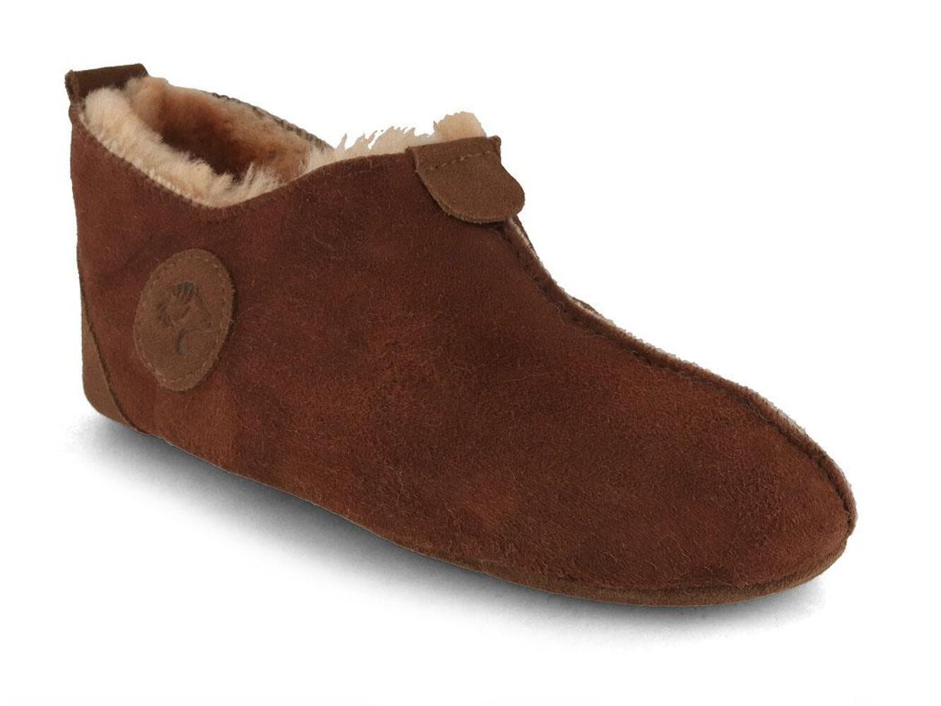Lammbock Unisex Shearling Slipper Boots 'Texel', cognac brown