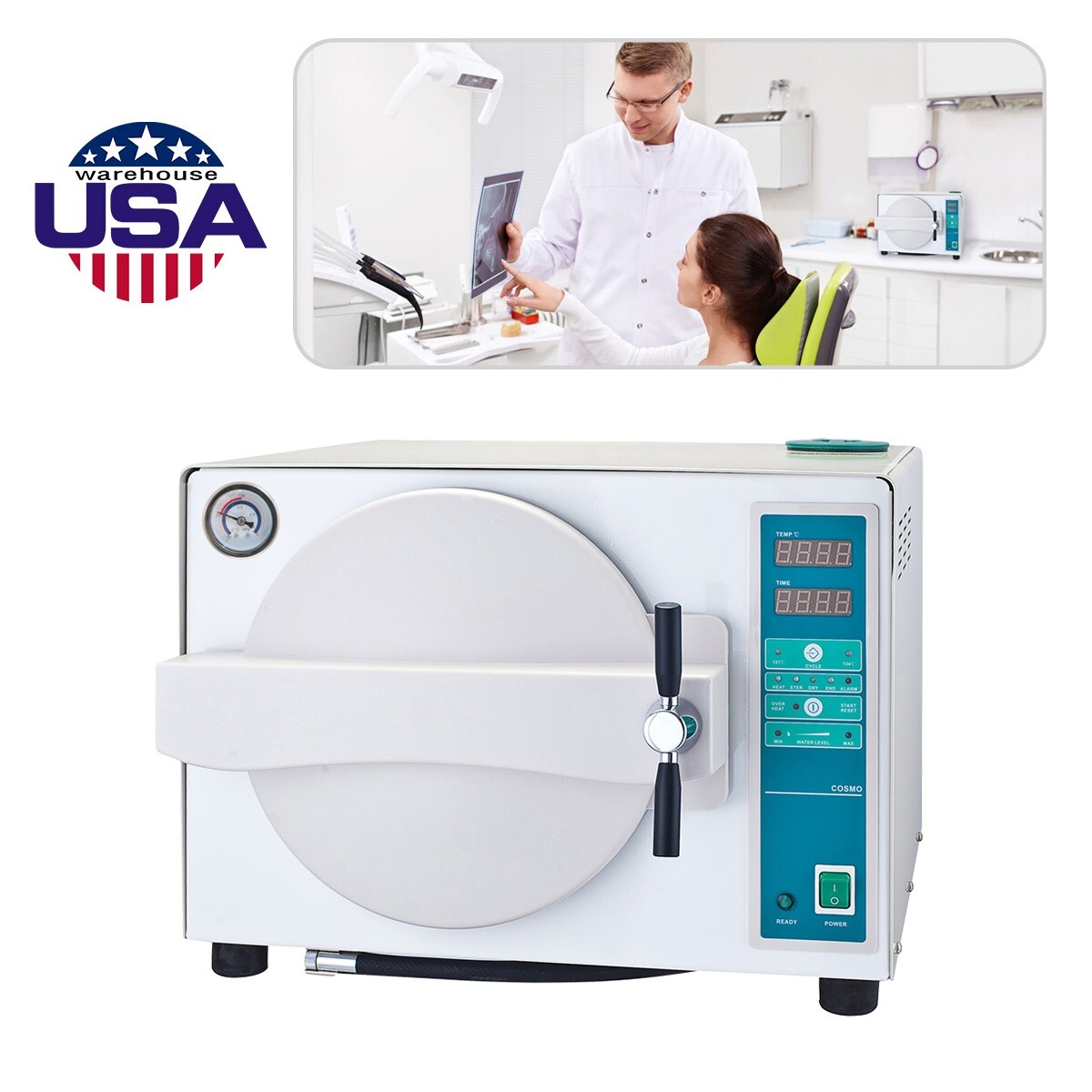 18L Dental Lab Automatic Autoclave Steam Sterilizer Sterilizition Bench Top