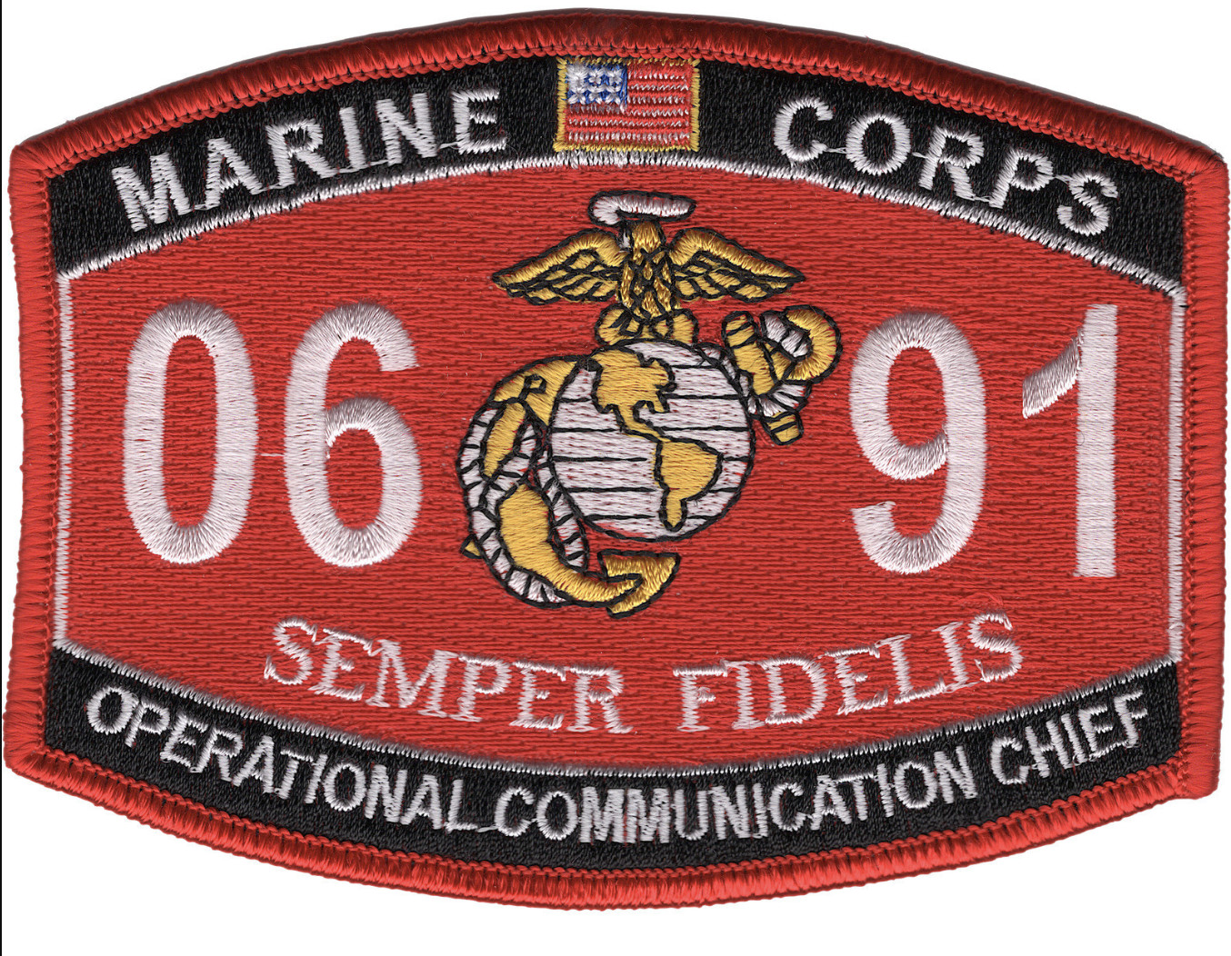 MARINE CORPS MOS 0691 OPERATIONAL COMMUNICATION CHIEF EGA EMBROIDERED PATCH