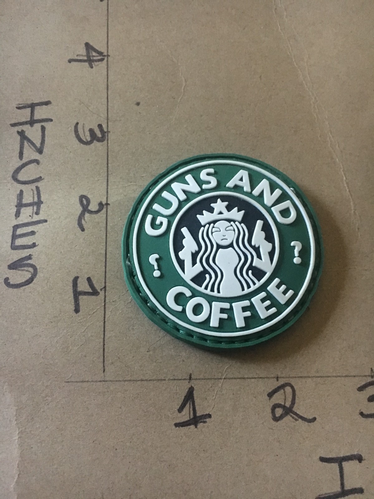 Guns and Coffee PVC morale patch hook & loop back 6/8/26