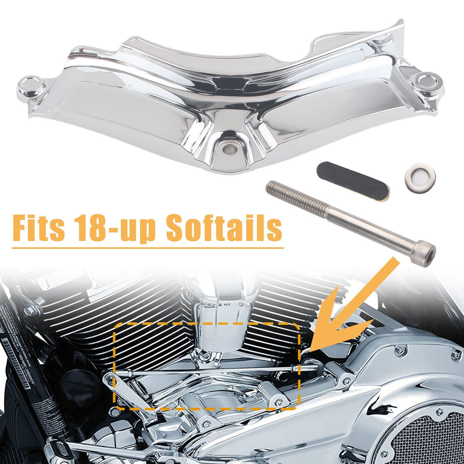 Chrome Cylinder Base Side Cover For Harley Softail Fatboy Heritage Classic 18-UP