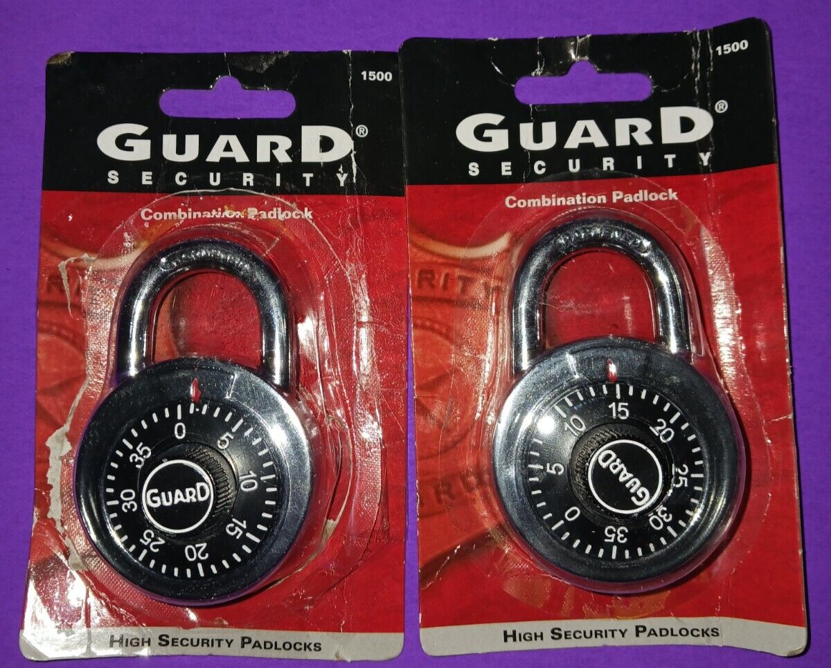 lot 1 HYPER TOUGH Keyed Padlock & 3 Guard Security Combination Padlocks