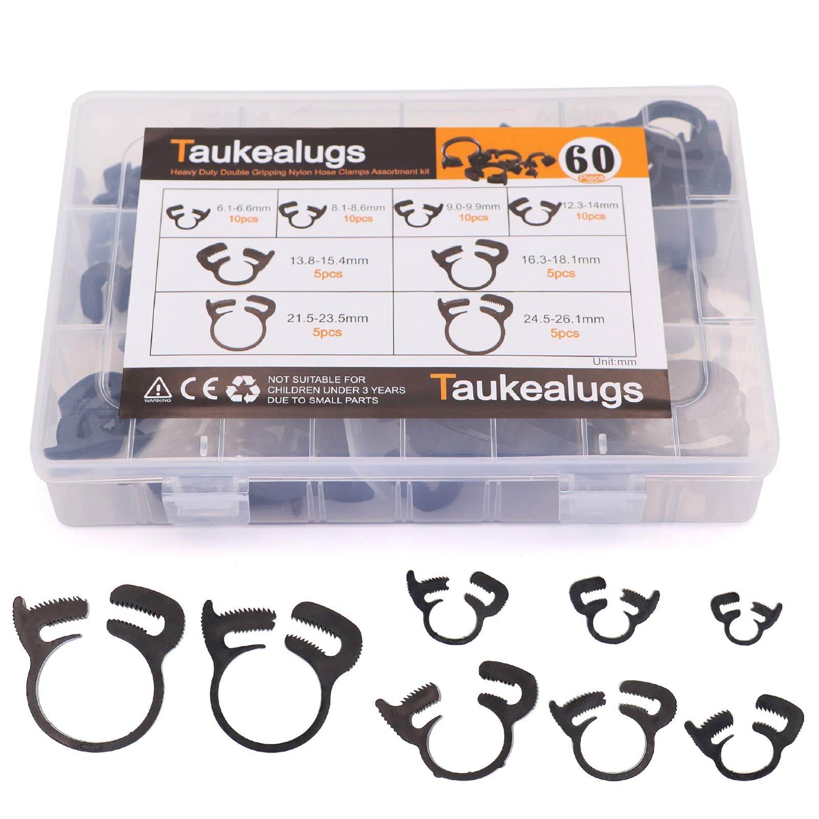 Taukealugs 56Pcs Heavy Duty Speedy Double Snap Grip Nylon plastic Hose Clamps...