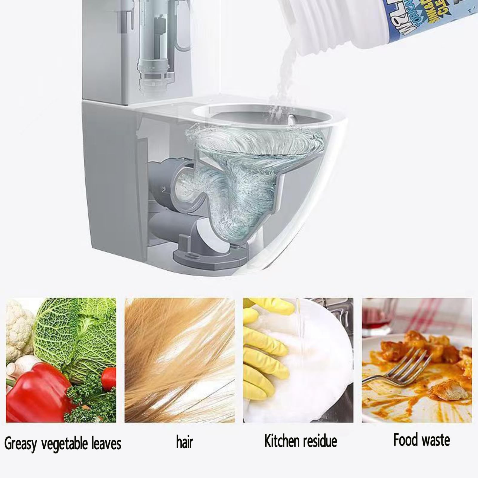 Wild Tornado Powerful Sink & Drain Cleaner Powder - Quick Foaming Super...