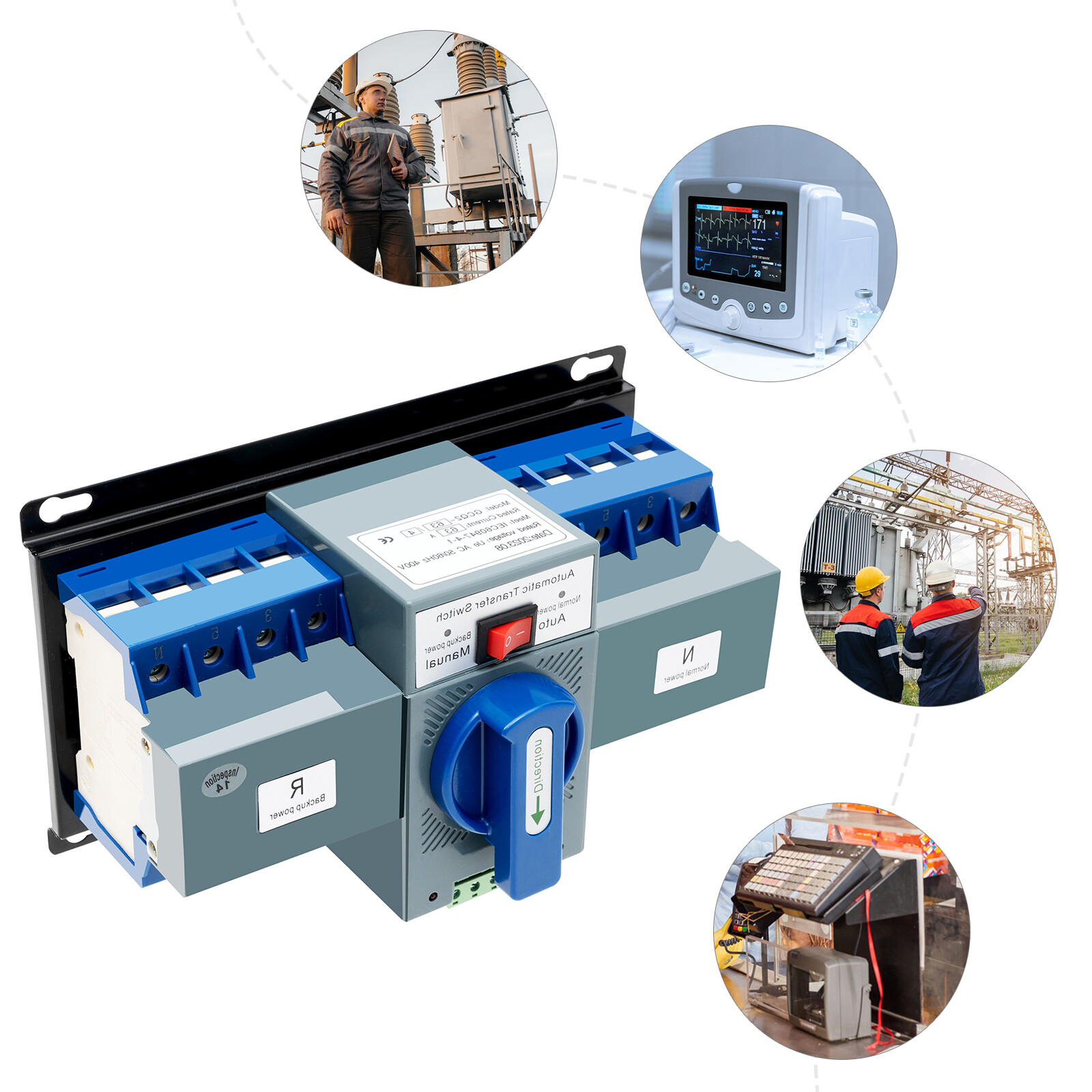 Dual Power Automatic Transfer Switch ATS CB level M6 Mini Change-over Switch