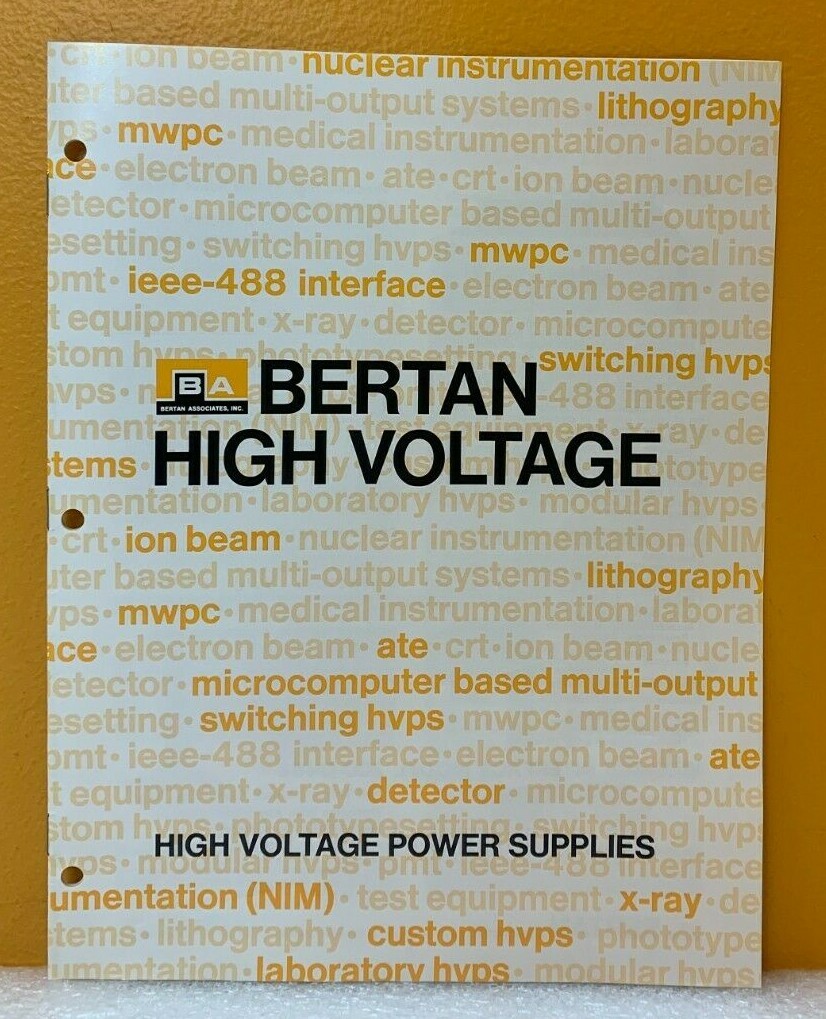 Bertan High Voltage Power Supplies Catalog.