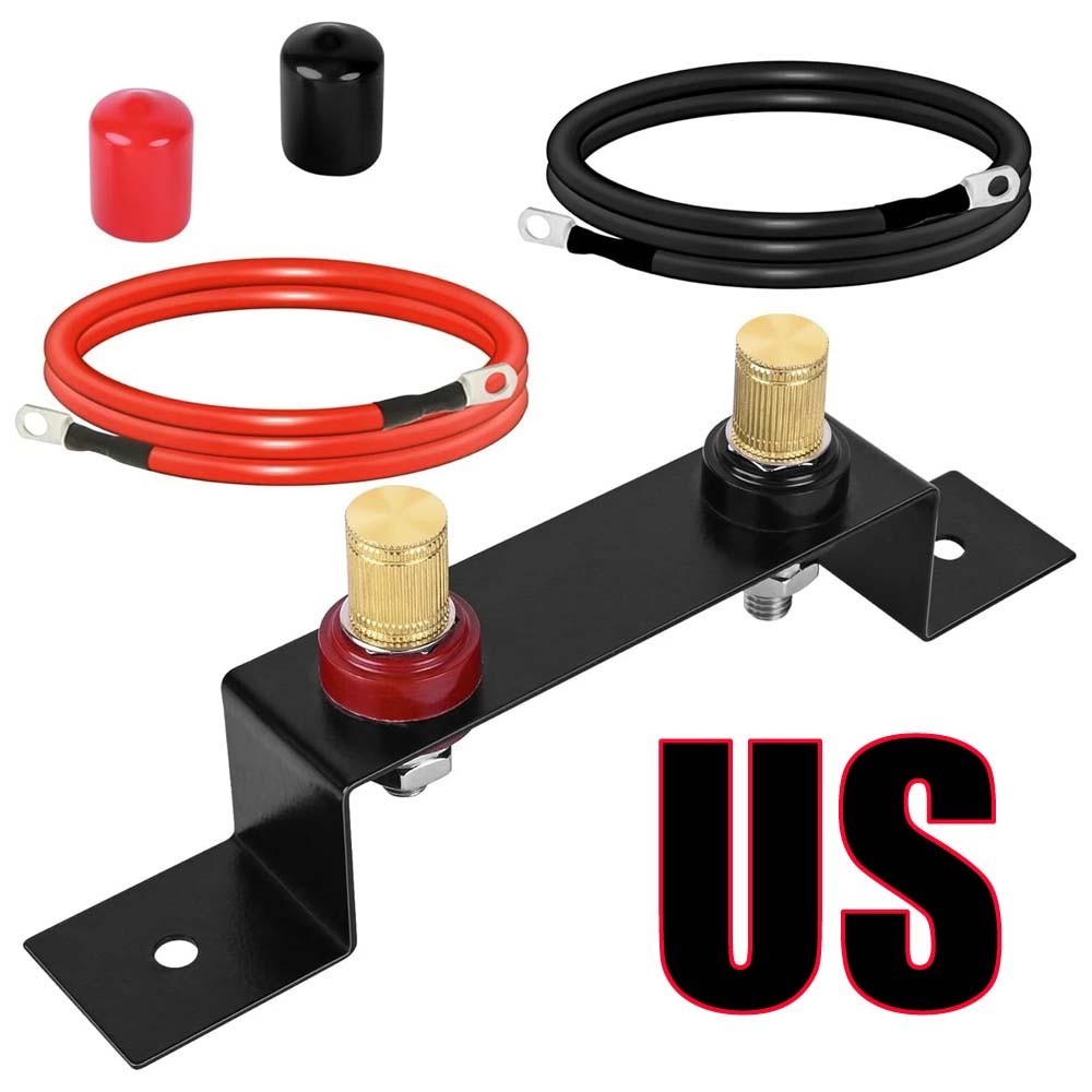 Battery Jump Post Terminals Relocation Kit For Car Trucks RV Tractor Mower Boats