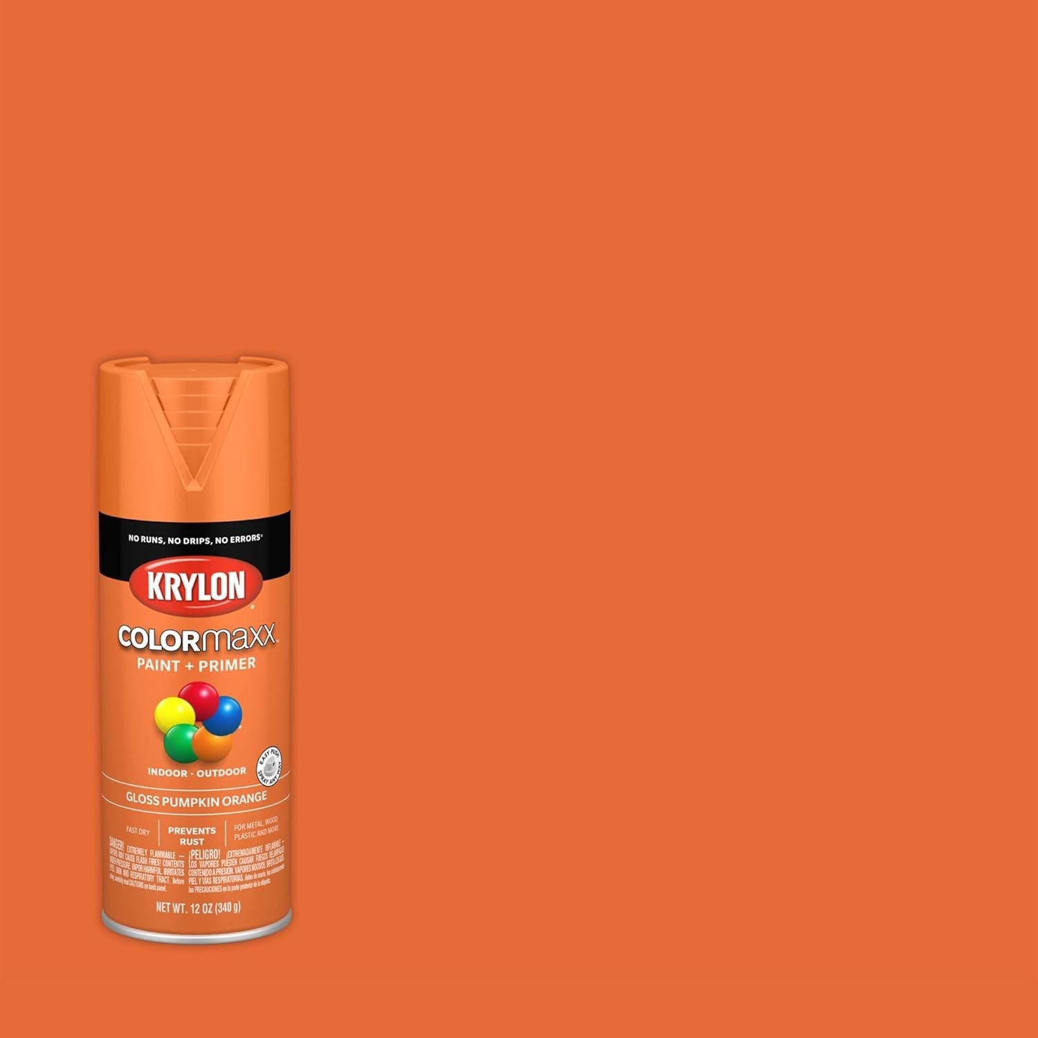 Fast-Drying 12 Oz Gloss Pumpkin Orange Spray Paint - Perfect for DIY Projects