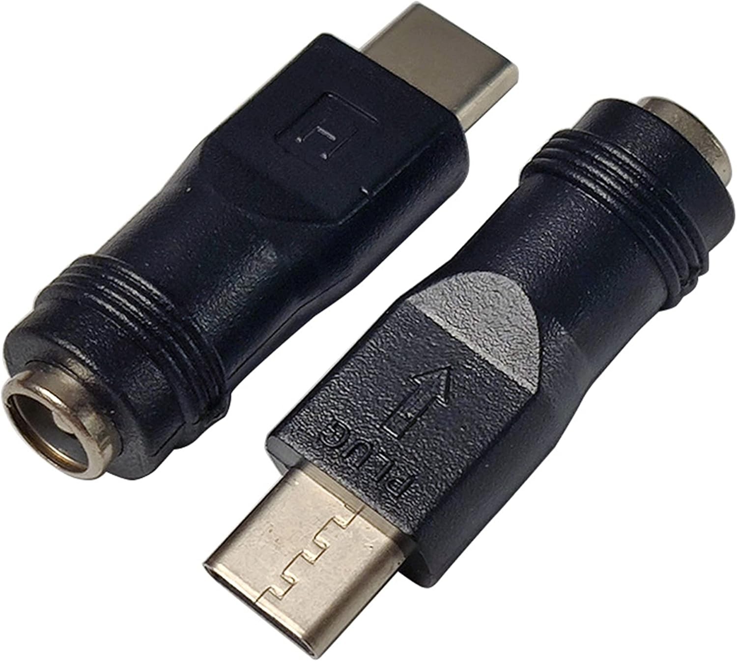 USB C to DC Power Adapter Type C Male 5.5x2.1mm Female Black