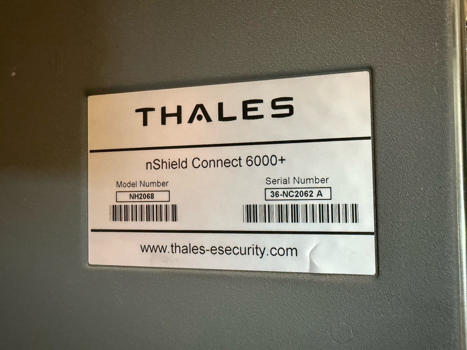 Thales nCipher nShield Connect 6000+ NH2068 Security Appliance w/ Rack Mount