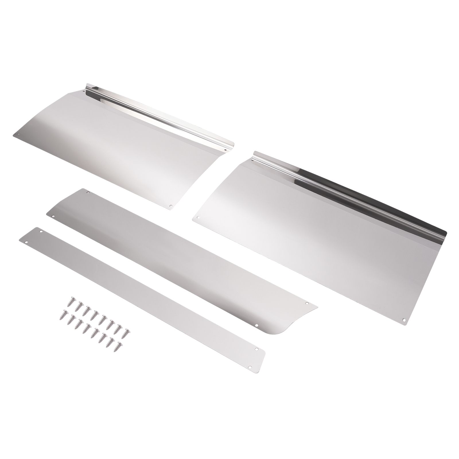 2Pcs Front Upper & Lower Kick Step Plate Panel Silvery For Kenworth T680
