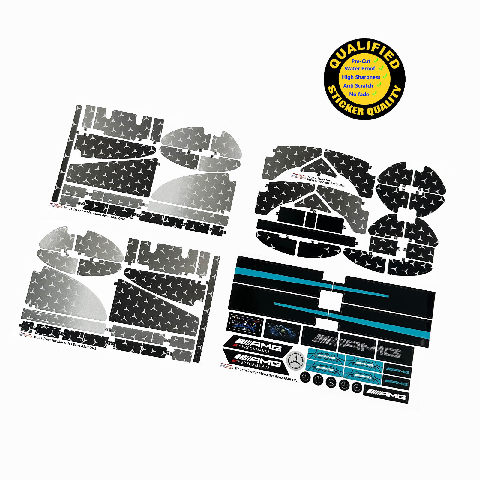Custom sticker for MOC Ca-da C61503 car 1:8, Precut sticker only