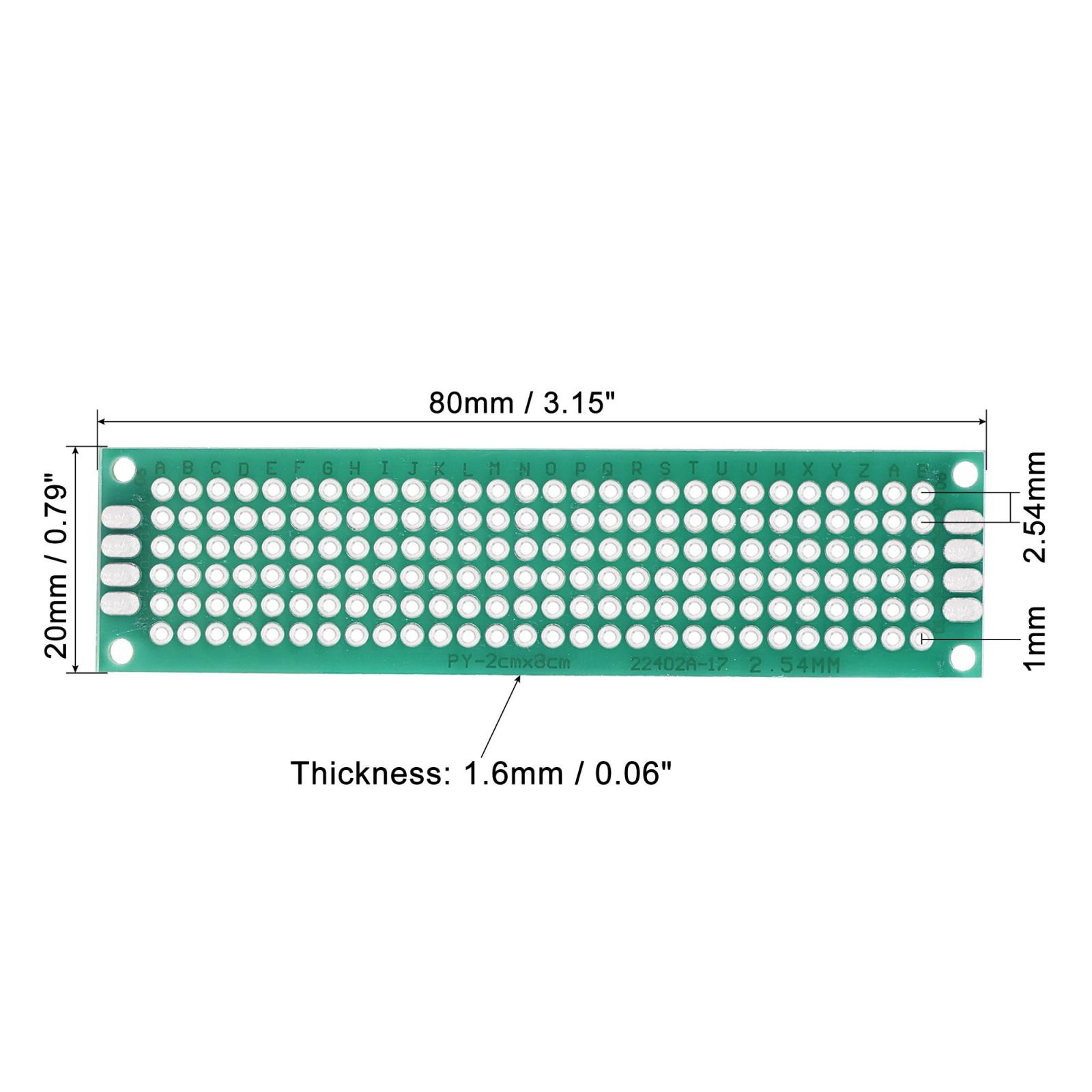 10Pcs PCB Board Single Sided Printed Circuit Prototyping Boards 20mmx80mm